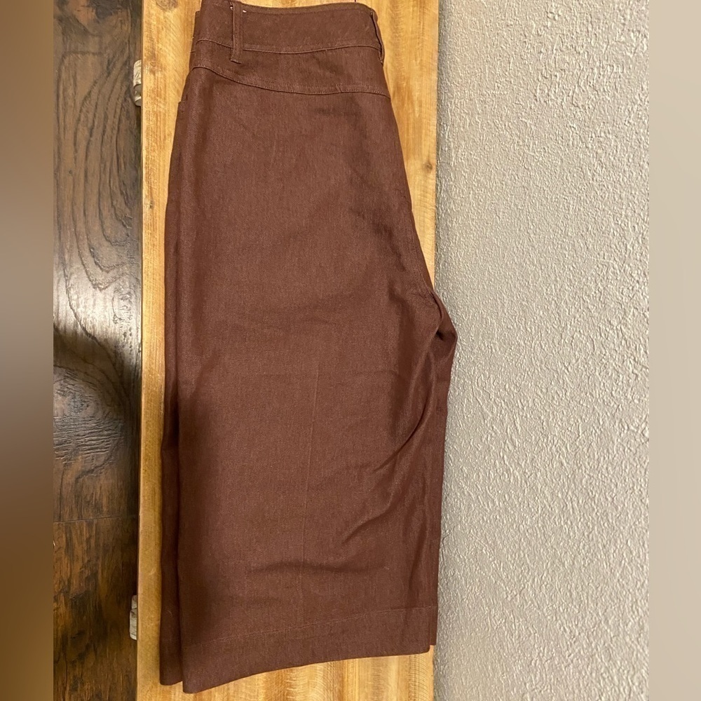 JL Studio Women's Size 16W Wide Leg Brown Capri Jeans Jessica London